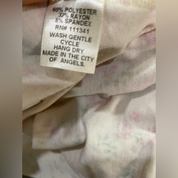 Wendy Glez Yellow and Pink Floral Babydoll Nightgown Halter Open Back Small - Picture 7 of 7